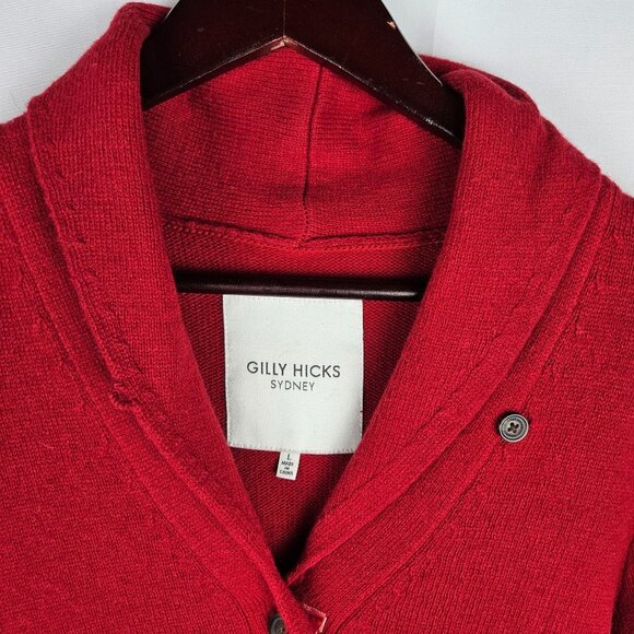 Gilly Hicks Sydney Red Cardigan Sz Small Letter Sweater Button-Up Preppy - Picture 3 of 12